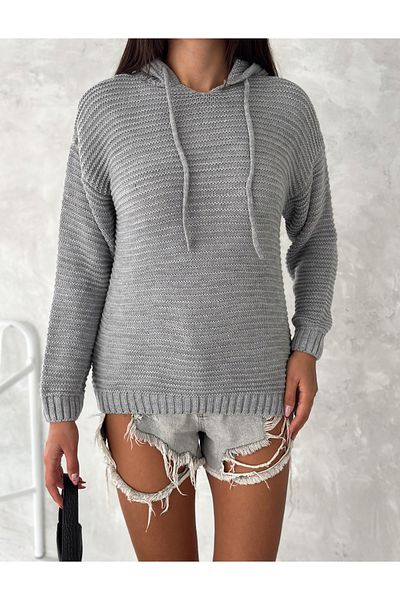 fiolin Pulover tricotat cu glugă Minimal Knit