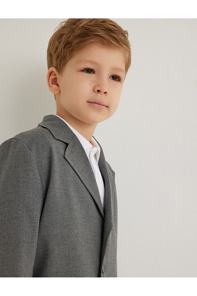 Koton Langärmlige, klassische Blazerjacke mit Kragen – Taschendetail und Knopfleiste