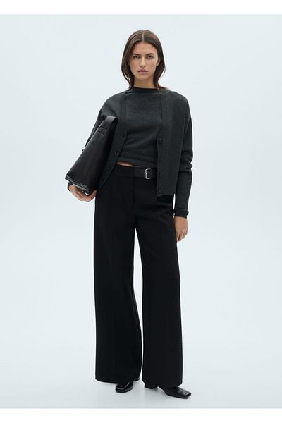 MANGO Woman Straight-cut trousers with belt