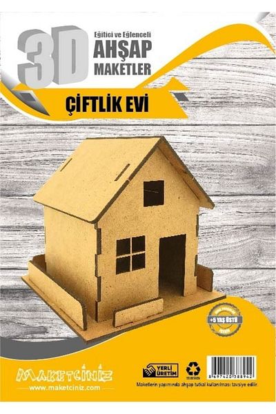 MAKETÇİNİZ 3-Piece Model Set-8 Eiffel Tower-Farm House-Bus