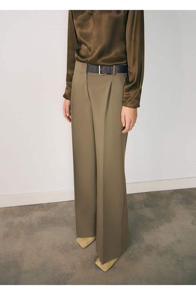 MANGO Woman Straight-cut trousers with belt