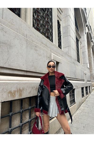 SONREİR Imported Leather Toscana Biker Coat
