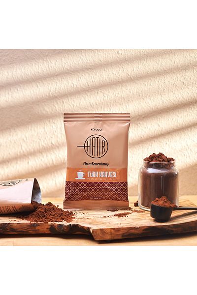 Karaca Hatir Medium Roasted Turkish Coffee 10 Pieces with Plenty of Foam 10 X 100 Gr