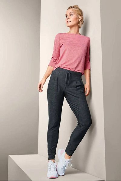 Tchibo Women Sportswear Fit Drawstring Training Pants, Charcoal