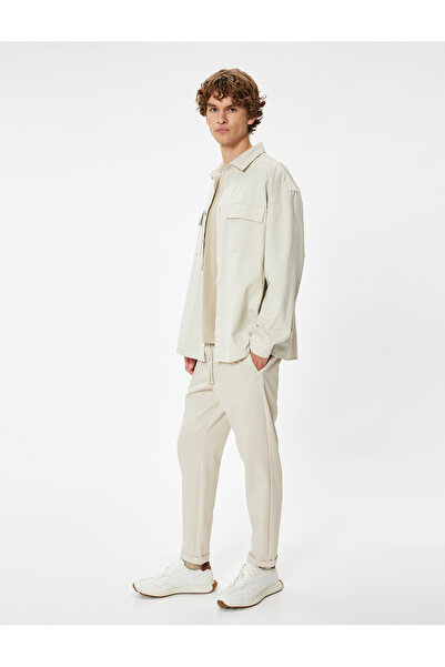 Koton Folded Leg - Trousers with Lace-up Waist and Pocket Detail
