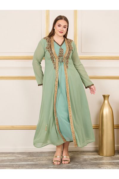 Maxim Creation By Styli Plus Handwork Embellished Belted Kaftan