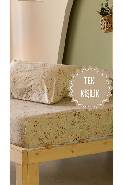 sutra Nermince Series 100% Cotton Akfil Single Elastic Sheet Set