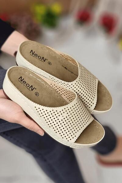 Neon Shoes Criminal Women's Stylish Laser Patterned Daily Orthopedic Sole Slippers Guest Young Mother Out Home Slippers