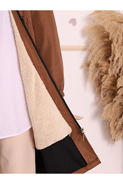 Modamorfo Hooded Bondit Coat with Eyelets on Pockets