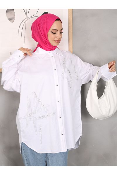 VAV White Stone Detailed Shirt - Vav