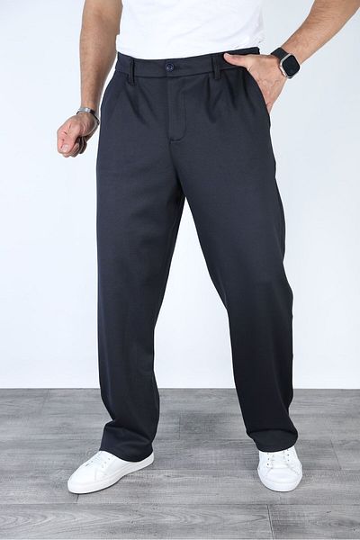 Rokın's Personality Knitted Baggy Pants - Pleated, Elastic Waist and Comfortable Cut