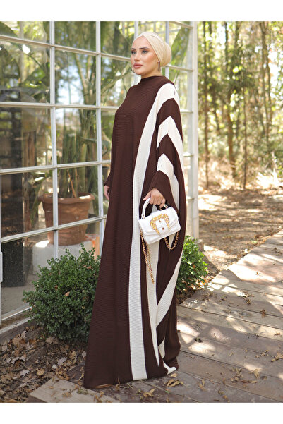 SAHRA BUTİK Flat Knit Dress with Arms - Brown - Sahra Boutique