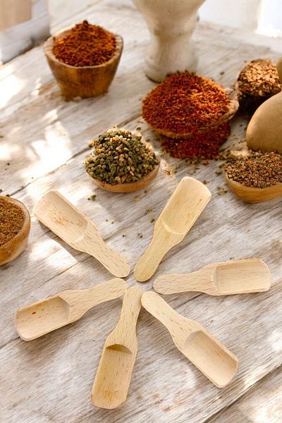 küche haus Decorative Spice Spoon - Bamboo Scale, Wooden Handmade
