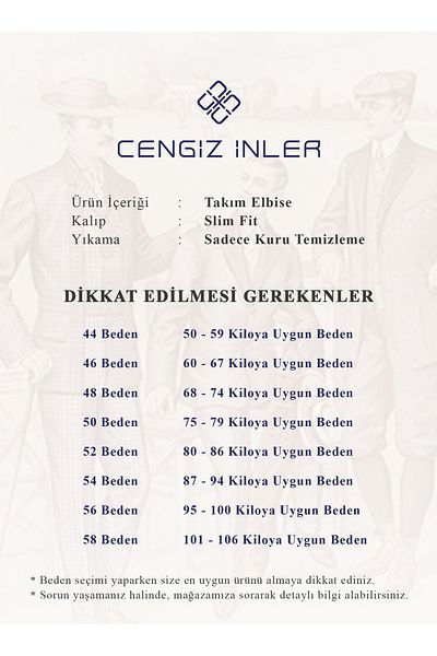 Cengiz İnler Cengiz Inler Plain Pattern Swallow Collar Vest Wool Men's Suit