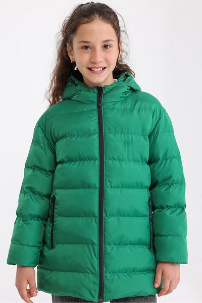 QAWWA Girl's Windproof Fiber Thick Lined Hooded Jacket
