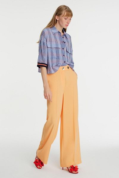 Exquise High Waist Wide Leg Crepe Trousers