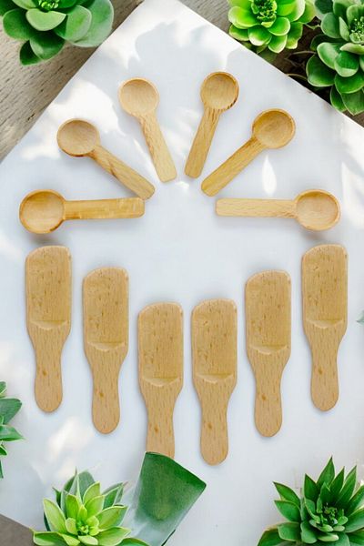 küche haus Decorative Bamboo Scale Spice Spoon - Jam Spoon, Wooden Handmade