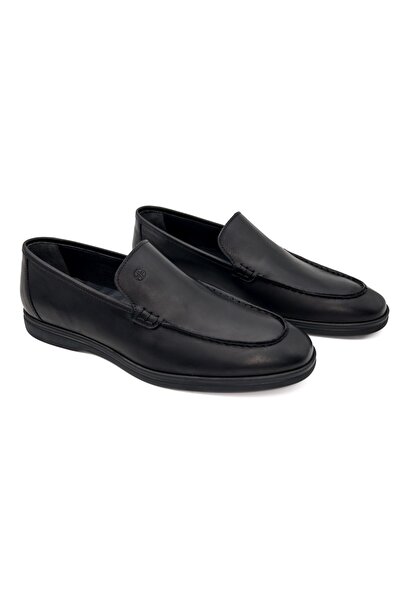 TEZCAN KUNDURA Allegro Genuine Leather Laceless Loafer Black Men's Shoes