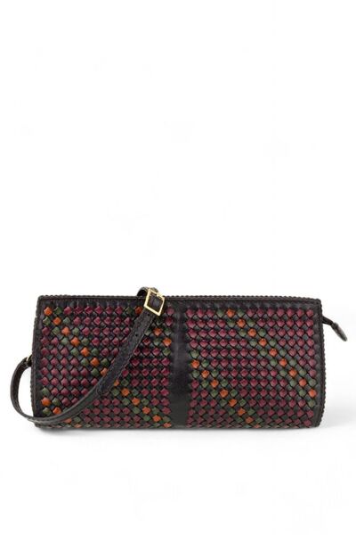 GÖN Hand Made Siyah-Çok Renkli Kadın Çapraz Askılı Çanta Silek