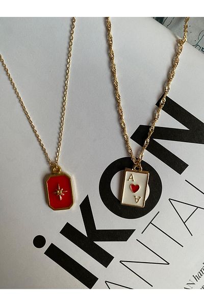 Fiamoss Polar Star and Cup Ace Necklace Set - 2 Pieces Are Sent