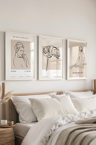 Postifull Set de pictură înrămată, 3 bucăți de cadru alb și set de postere cu...