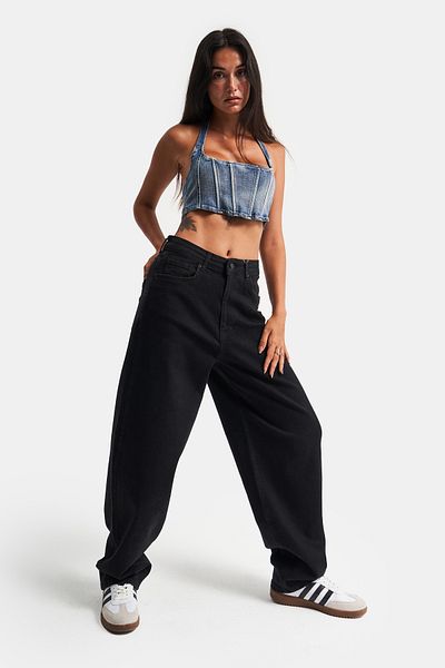 its basic Černý pružný skater fit denim – ženy