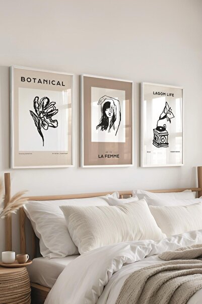 Postifull Set de pictură cu cadru, 3 bucăți de cadru alb și set de postere cu...