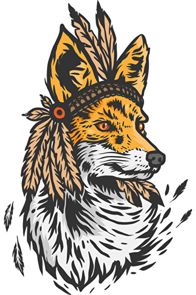 Reysa Tasarım ملصق ثعلب 10x10 سم ملصق ملون