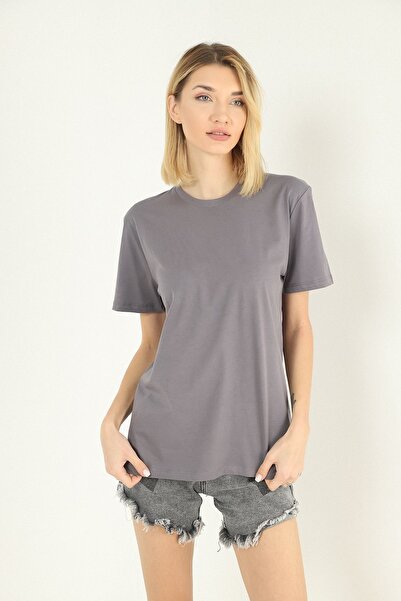 DK DAKSEL Γυναικείο μπλουζάκι Smoked Color Regular Fit 100% βαμβάκι Crew Neck