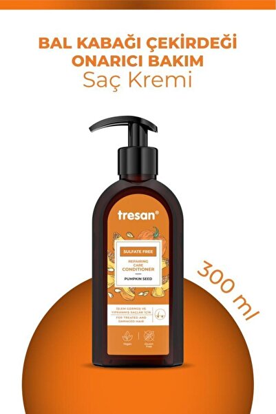 Tresan Bal Kabağı Çekirdeği Onarıcı Sülfatsız Saç Bakım Kremi – İşlem Görmüş ve Yıpranmış Saçlar (300 ml)