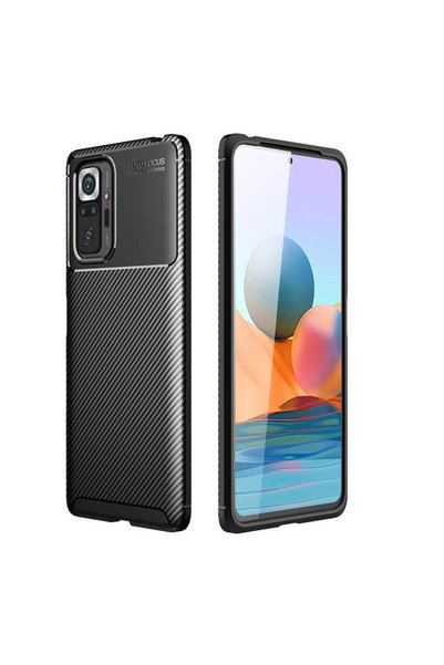Generic Brand Redmi Note 10 Pro Case Carbon Look Durable Premium Black Soft Silicone Case