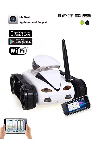 hediyecik Rc Telefondan Kumandalı Kameralı Robot Tank Araba Wifi Özellikli HD Çekim