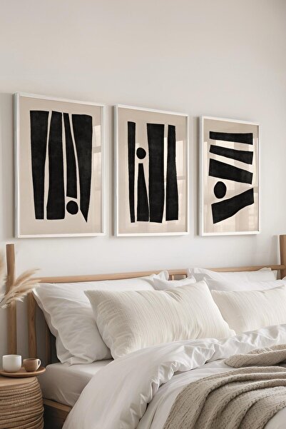 Postifull Set de picturi cu cadru, 3 bucăți cadru alb și set de postere cu te...