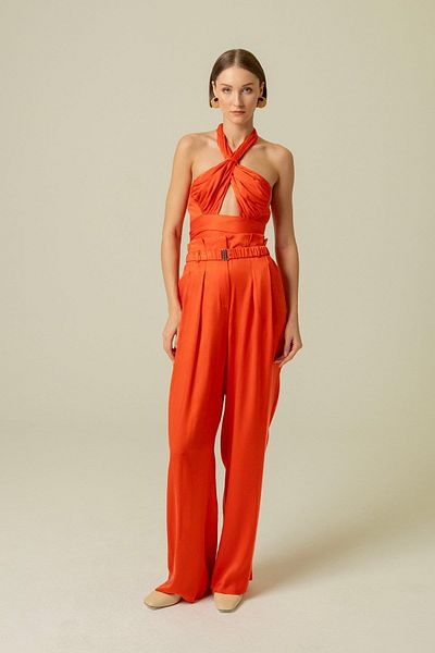 rue. Coral Draped Trousers - Belt Detailed