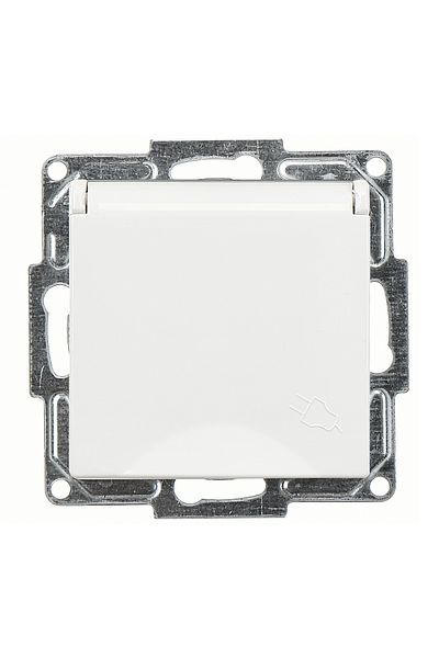 Günsan Visage White Covered Grounded Socket Mechanism