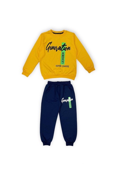Mnk Baby&Kids İkiiplik Unisex Kids Tracksuit Set MNK0553 YELLOW