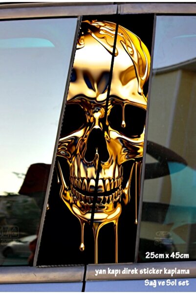 Quick Garaj Kuru Kafa Sticker Yan Kapı Direk Kaplama 2li Sol Sağ Takım Yapışt...