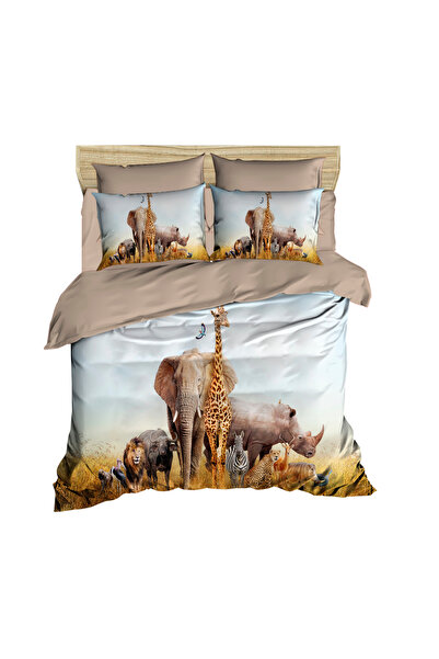 Fabeteks African Safari 3D Digital Double Duvet Cover Set
