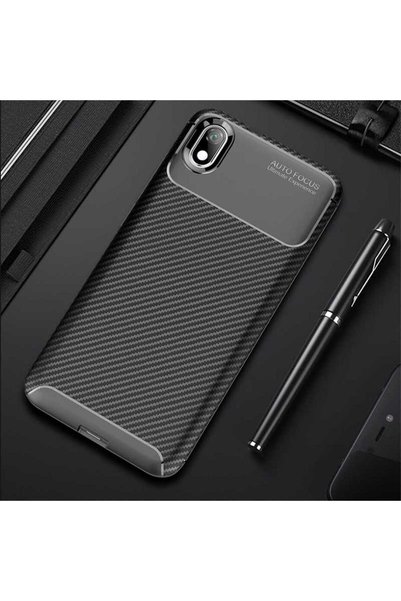 Techaks جراب Redmi 7A غطاء سيليكون زوري نيغرو - أسود
