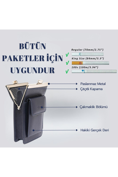 iyonk home Sigara Kutusu, Hakiki Deri, Sigara Tabakası, Uzun Sigara Kutusu