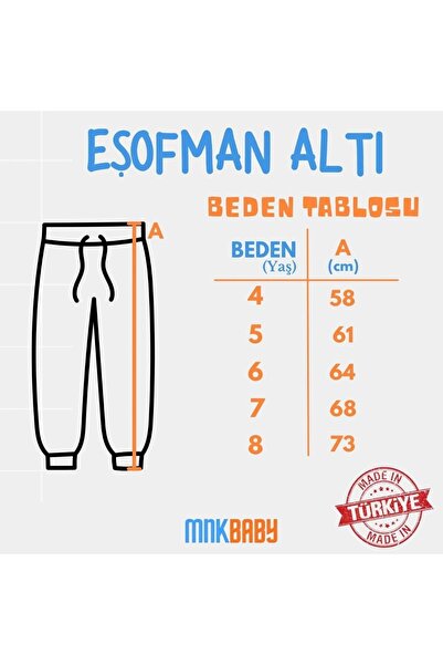 Mnk Baby&Kids Pamuklu Jogger Şardonlu 3 iplik Eşofman Alt MNK0645 LACİVERT