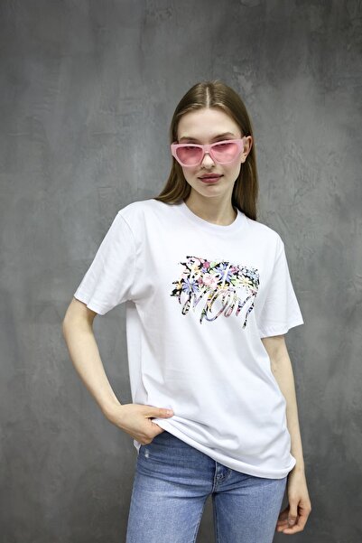 DK DAKSEL Γυναικείο λευκό μπλουζάκι με φλοράλ μοτίβο Best Mom