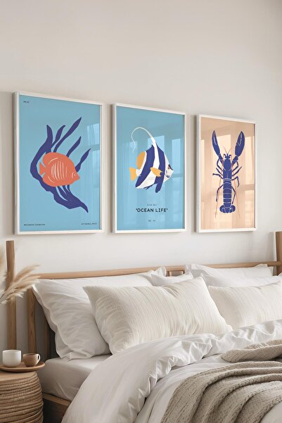 Postifull Set de picturi cu rame, 3 bucăți de rame albe și set de postere cu ...