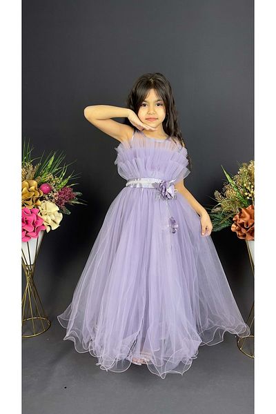 Mnk Baby&Kids Rochie de seară pentru fete în straturi liliac - Mnk0475