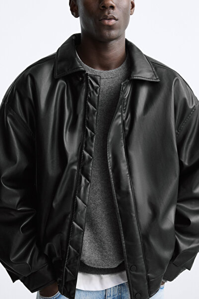 Oversize Vintage Men's Leather Jacket