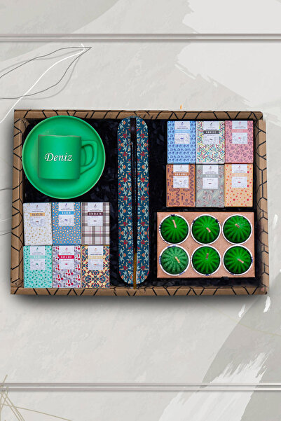 TrendHediye 12 Çeşit Aromalı Türk Kahvesi Deneyim Kiti, Kişiye Özel Fincan, T...