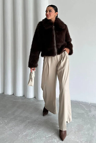 Laluvia Stone Business Double Pleated Trousers-3602