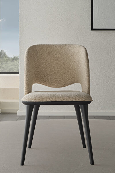 Enza Home Parma Sandalye, Keten Dokulu - Bej