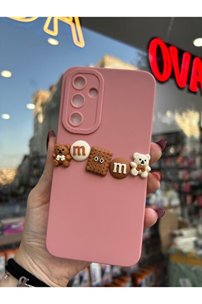 OVADA Samsung Galaxy A54 Uyumlu Kamera Korumalı 3d Ayıcık Ve Şeker Desenli Silikon Kılıf