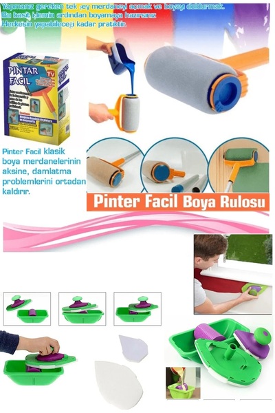 qualityworld 2li Pinter Facıl Boya Rulosu ve Point And Paint Seti Damlatmayan...